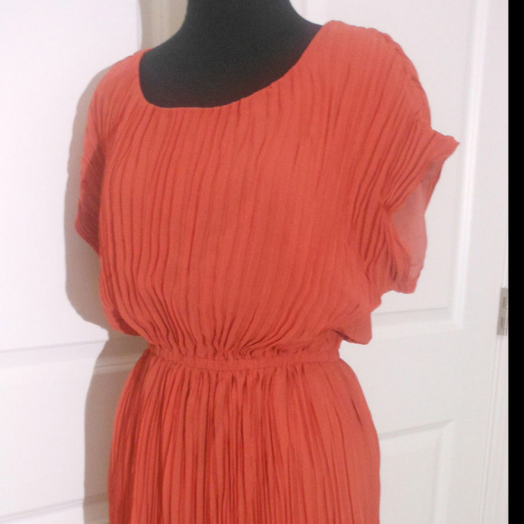 MADEWELL Artemis Pleated Dress S NWT $178 Brick - Picture 5 of 8